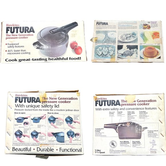 HAWKINS FUTURA THE NEW GENERATION PRESSURE COOKER 5¼ QT/5 L ANODIZED ALUNIMUM - Picture 2 of 14